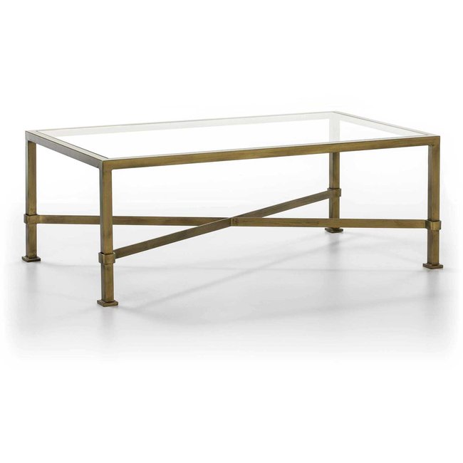 Table basse en verre et métal, Arties Couleur or <span itemprop=