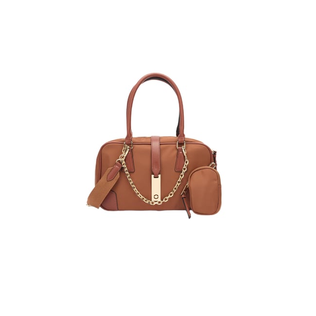Sac à main style bowling marron <span itemprop=