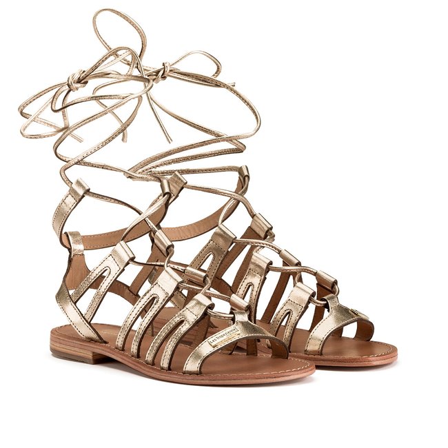 Hercule Leather Gladiator Sandals, gold-coloured, LES TROPEZIENNES PAR M BELARBI