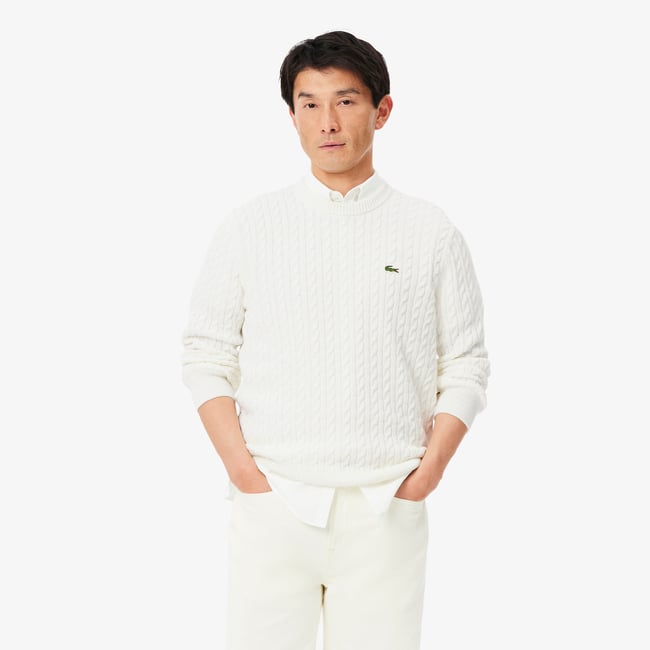 Pull torsadé coton - LACOSTE