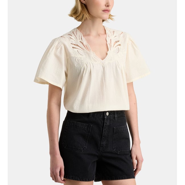 Top dahlia beige clair <span itemprop=
