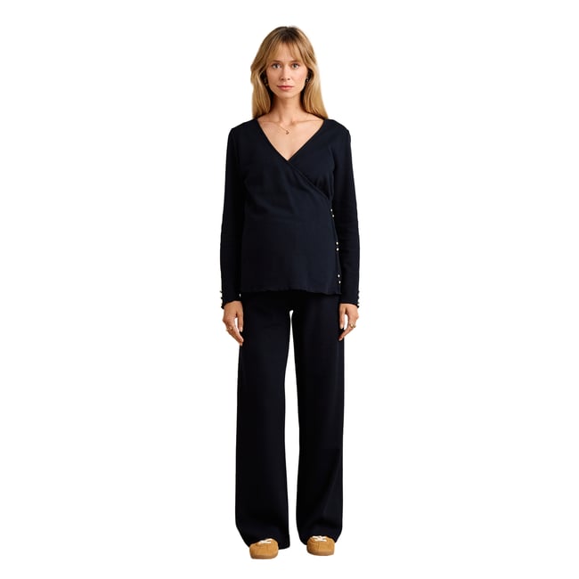 Ensemble grossesse et allaitement cache coeur noir <span itemprop=
