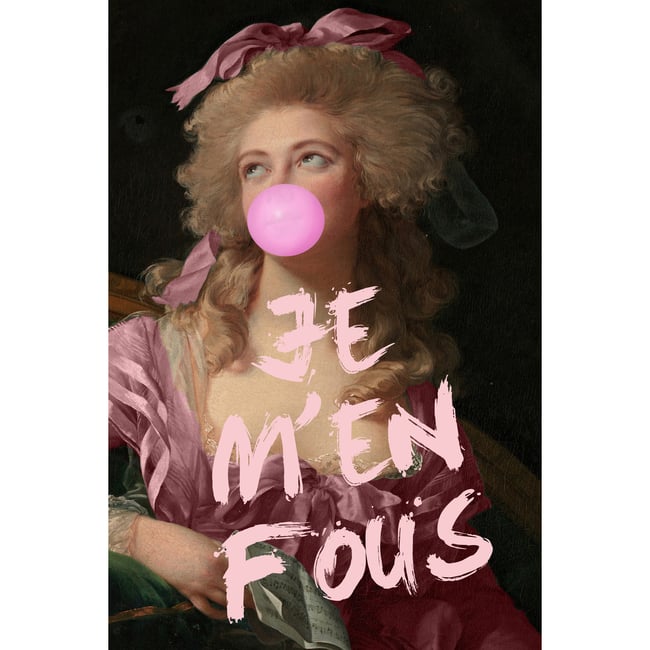 Tableau Sur Toile Citation Décalée INSOLITE Couleur tableaux sur toile-rose <span itemprop=