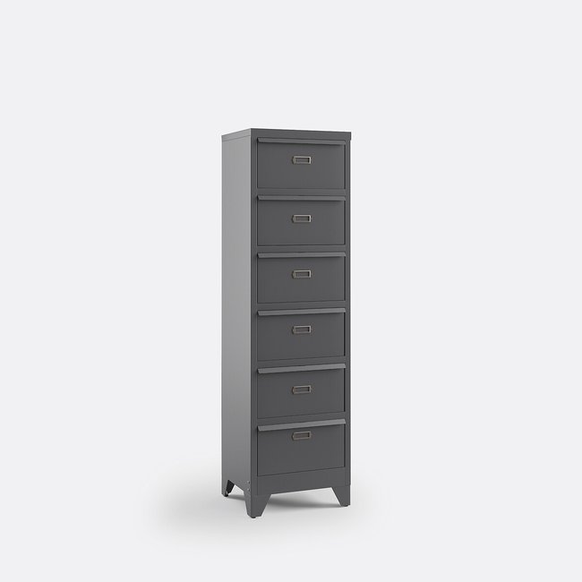 Schrank Hiba mit Klapptüren, Stahl grau <span itemprop=