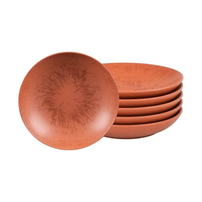 Assiette Creuse Onyx 22 cm  (lot de 6) Couleur orange <span itemprop=