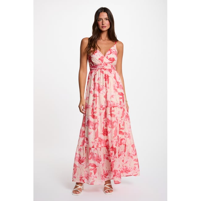 Robe longue cache coeur multicolore <span itemprop=