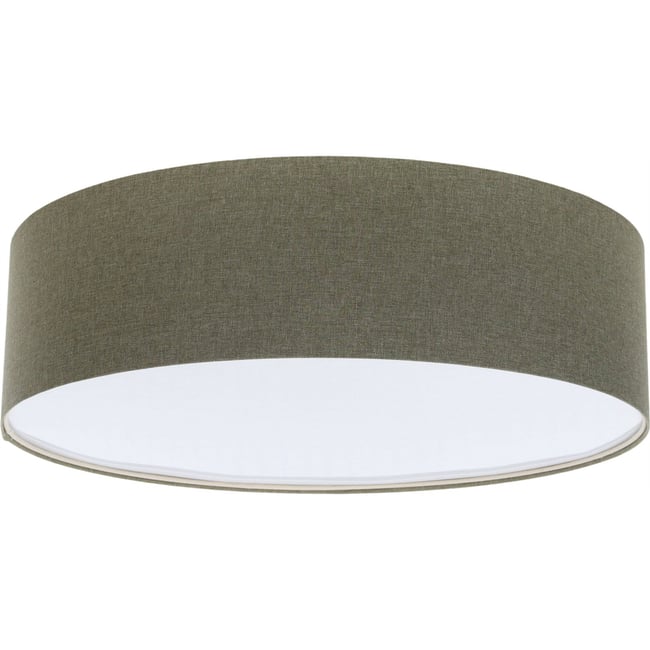 Plafonnier rond en tissu effet structuré Boho Elegant Couleur vert tissu effet structuré <span itemprop=