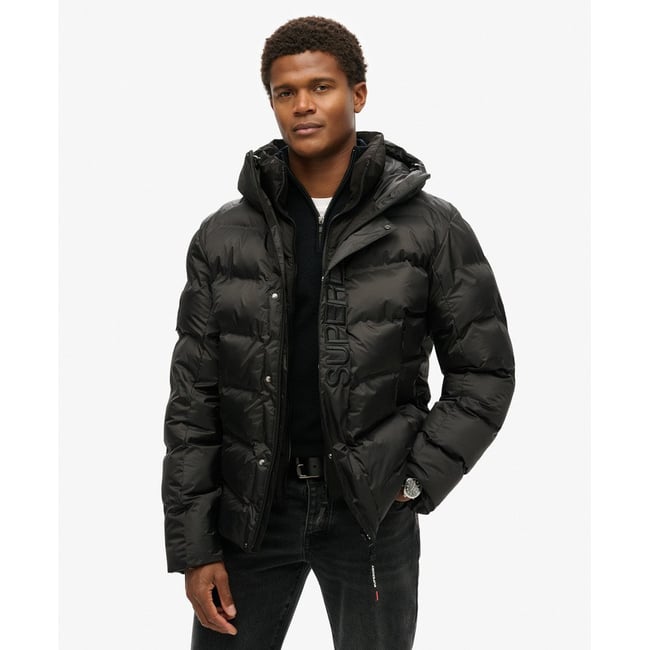 Doudoune à capuche City Graphic noir <span itemprop=
