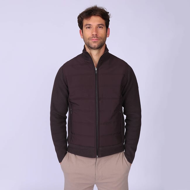 Cardigan Connor marron <span itemprop=