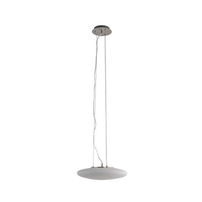 Suspension en verre moderneLED, Gunda Couleur blanc opale, chrome, nickel satiné <span itemprop=