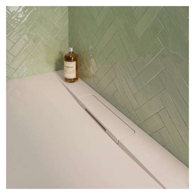 Receveur de douche en résine lisse antidérapant NILA sable <span itemprop=