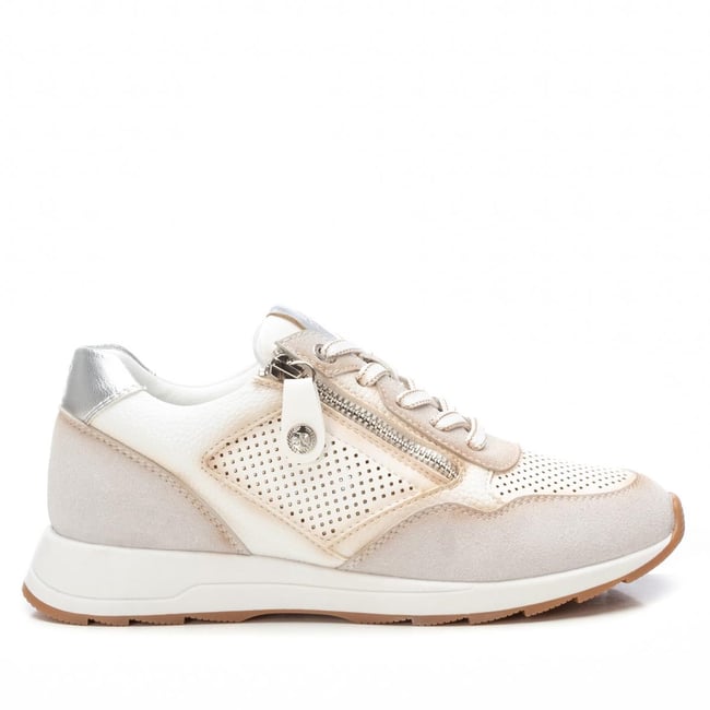 Baskets Plaine Décontractée Fermeture éclair blanc <span itemprop=