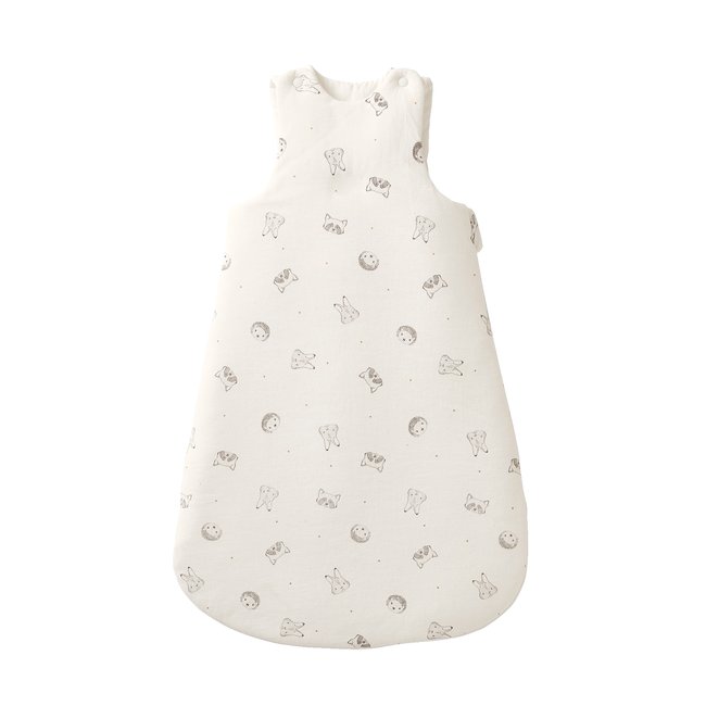 Gigoteuse sans manches en coton bio* MINI COMPAGNIE écru / gris <span itemprop=