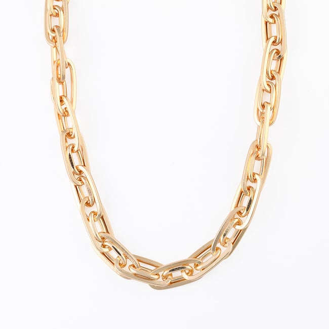 Collier gros maillons doré doré <span itemprop=