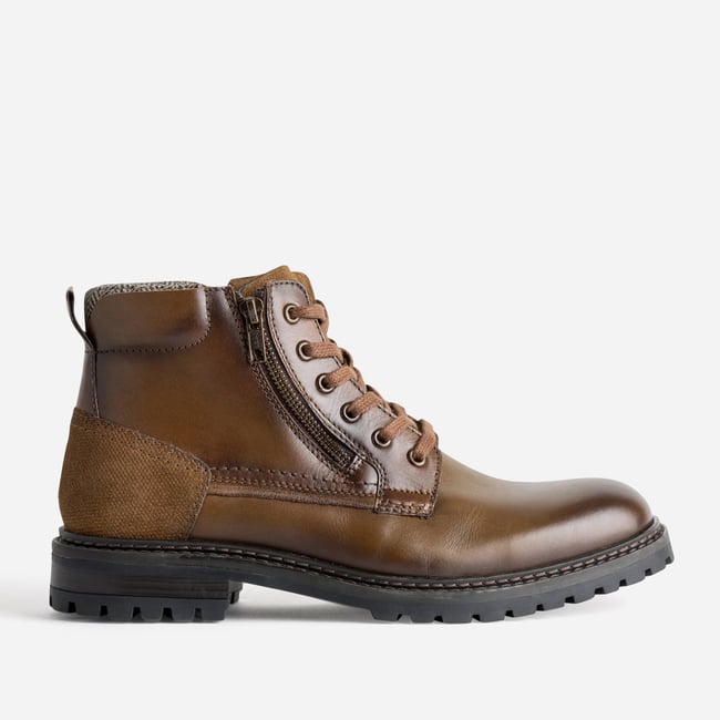 Boots en cuir LANDRY cognac <span itemprop=