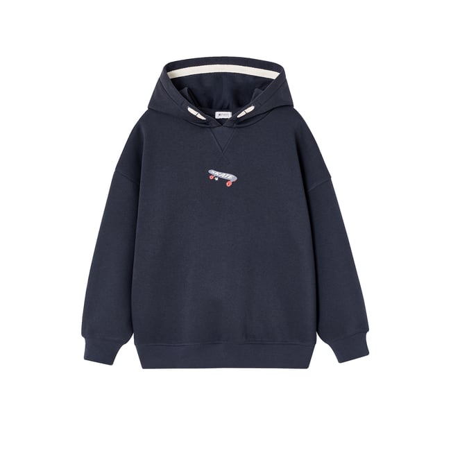 Sweat à capuche gris ardoise <span itemprop=