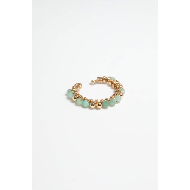 Faux piercing Frida - Emeraude argent / tanzanite <span itemprop=