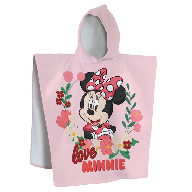 Cape De Bain Imprimée 100% Coton, Minnie Cute rose <span itemprop=
