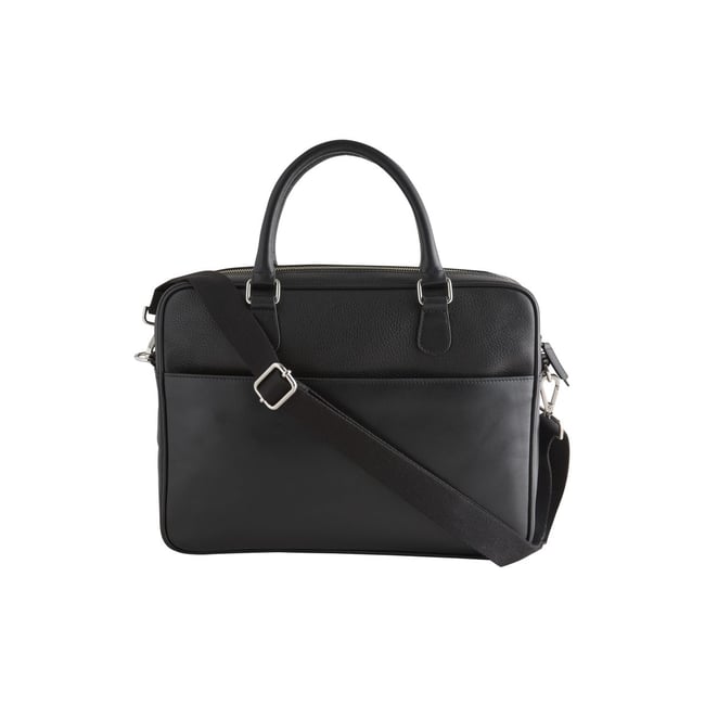 Sacoche en cuir signature noir <span itemprop=