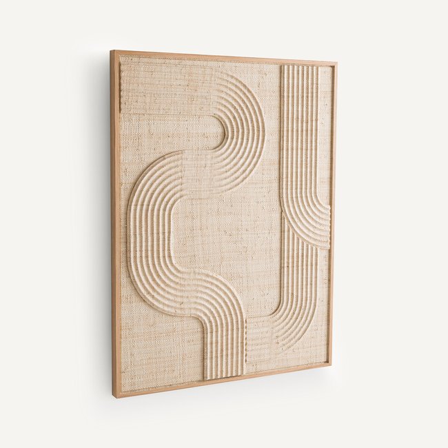 Decoração de parede, em folhas de palmeira tecidas, Telaga natural <span itemprop=