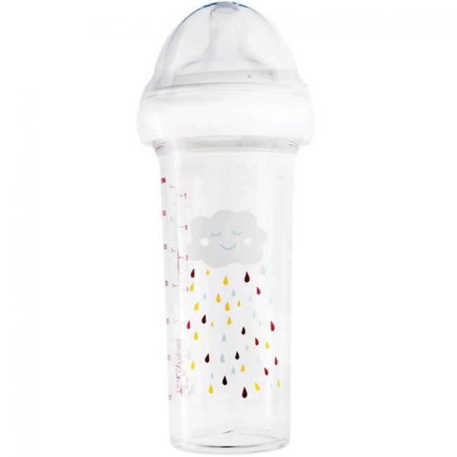 Biberon 210 ml Coeurs blanc nuage <span itemprop=