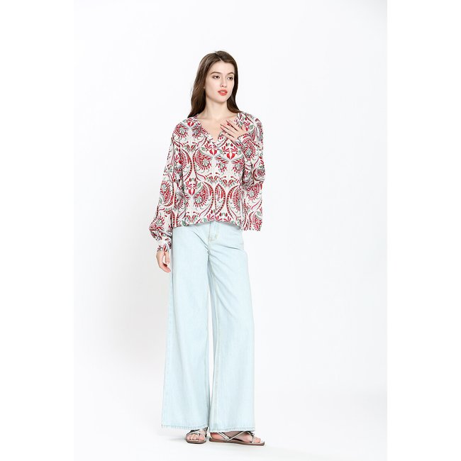 Bedrukte blouse met lange mouwen <span itemprop=