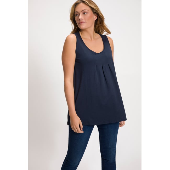 Top, plis fantaisie, ligne A, sans manches - ULLA POPKEN