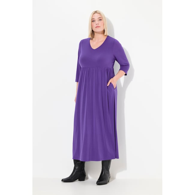 Robe en jersey coupe trapèze saphir foncé <span itemprop=