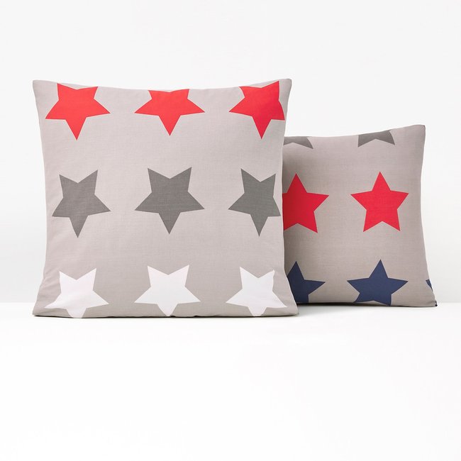 Stars Star 100% Cotton Pillowcase, grey print, SO'HOME