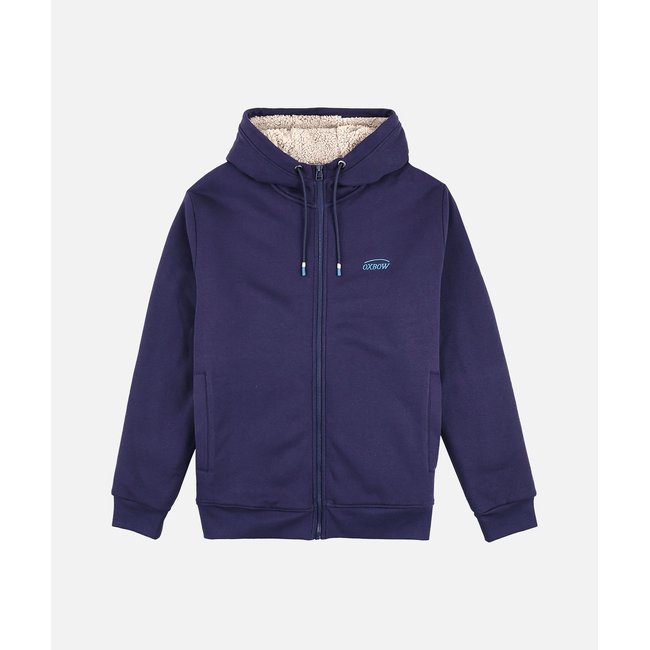 Sweat capuche doublé sherpa SWEM deep marine <span itemprop=