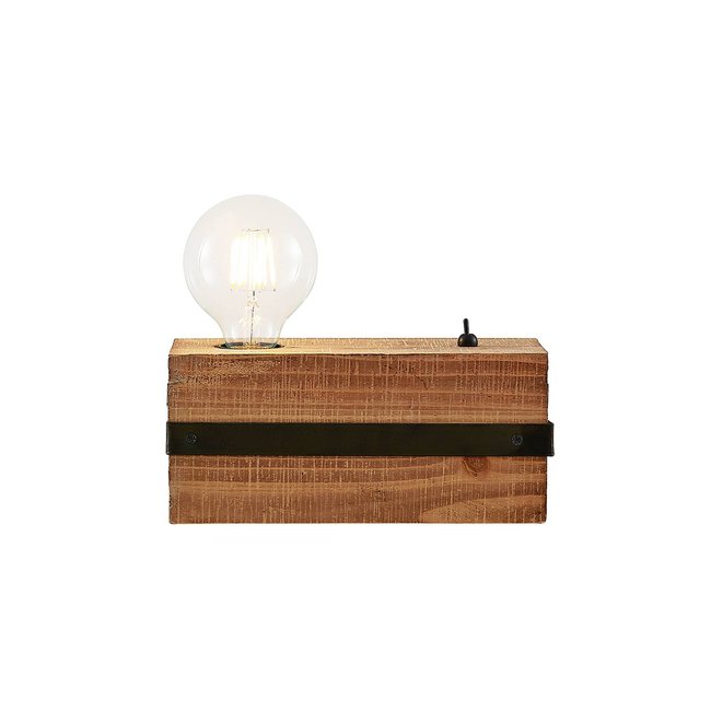 Lampe à poser en bois traditionnelle Couleur brun, noir <span itemprop=