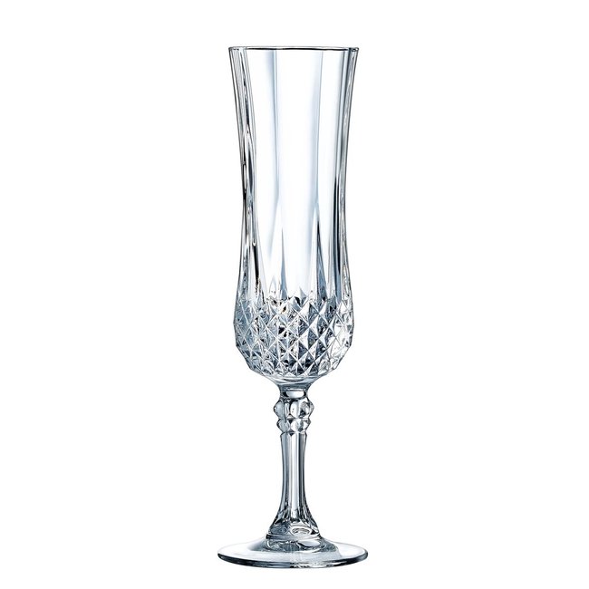 6 flûtes à Champagne 12cl Longchamp - Cristal d'Arques - Verre ultra transparent au design vintage Couleur transparent <span itemprop=