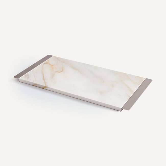 Tábua de cortar em cerâmica, comprimento 43 cm, SULLIVAN cerâmica branca <span itemprop=