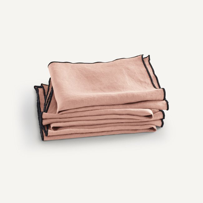 Lot de 4 serviettes de table, Suzy en lin lavé - AM.PM