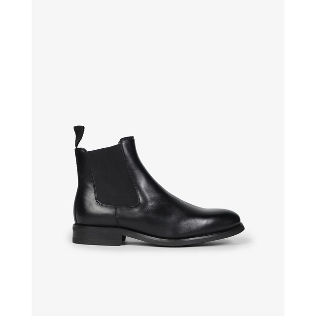 Bottes chelsea cuir black <span itemprop=