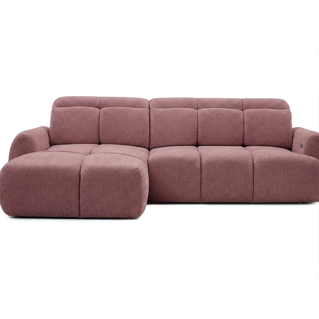 Canapé d'angle convertible 3 places en tissu chenille, RUBY - BOBOCHIC