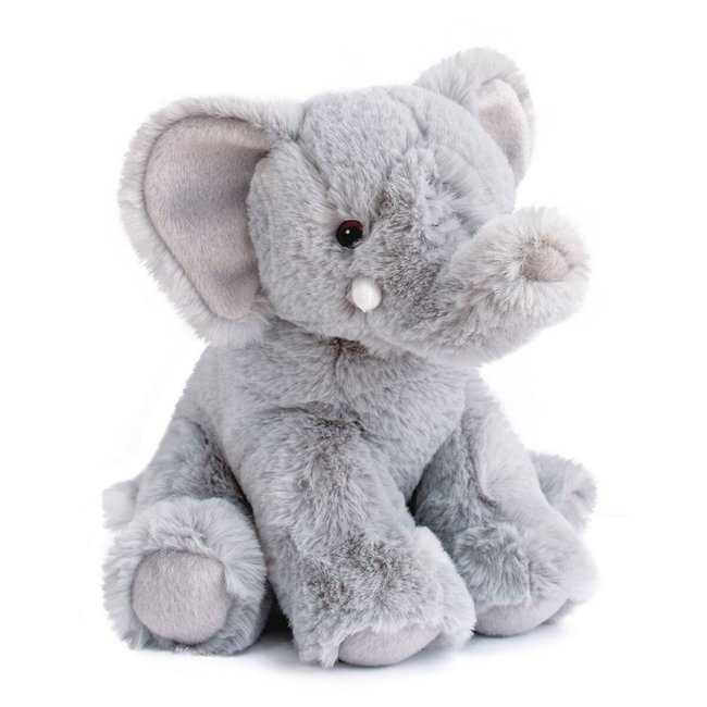 Peluche grand espace elephant'dou 25 cm gris <span itemprop=