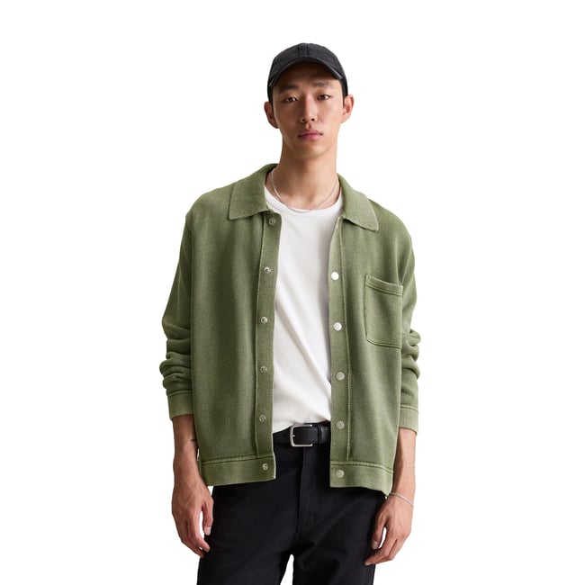 Veste en tricot relaxed en optique veste en jean vert foncé <span itemprop=