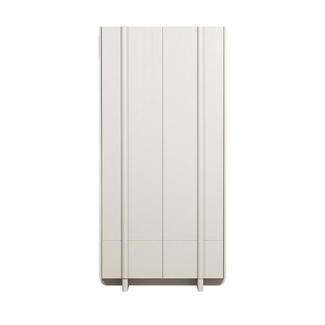 Armoire 2 portes en pin BASU Couleur gris clair <span itemprop=
