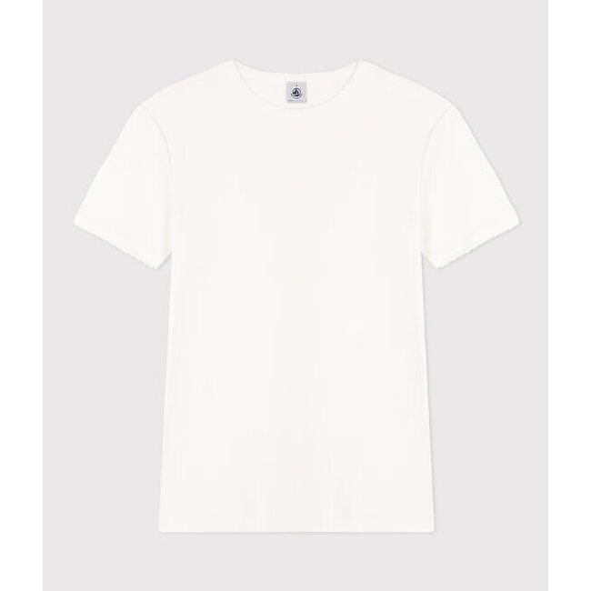 Camiseta L'Iconique, acabado punto cocotte blanco <span itemprop=