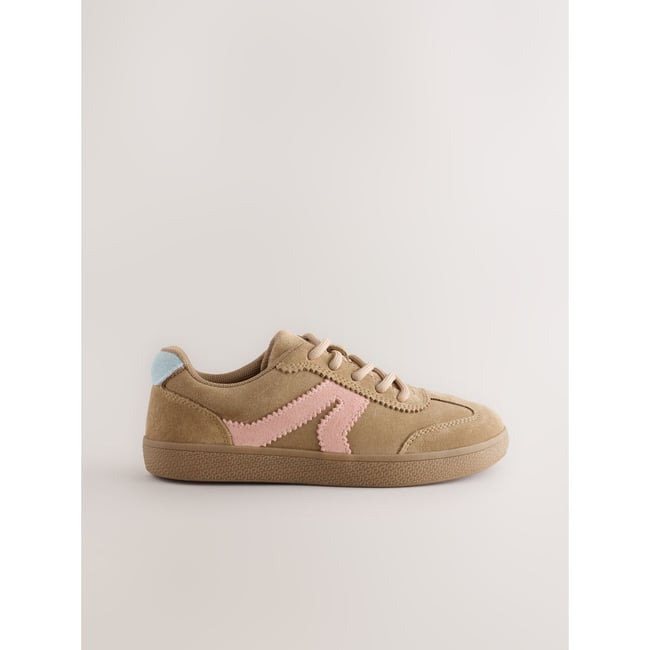 Baskets style rétro beige/rose <span itemprop=