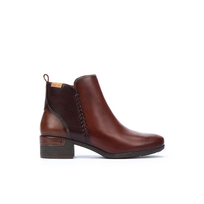 Bottines à talon cuir MALAGA cognac <span itemprop=