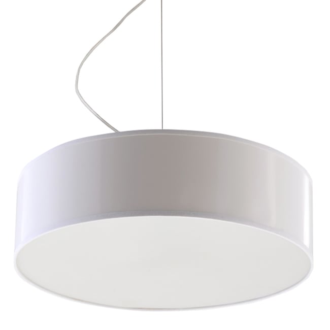 Suspension PVC Blanc E27 2 Arena Couleur blanc <span itemprop=