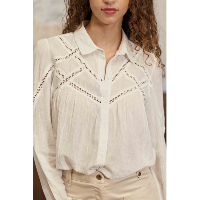 Chemise uni CIA 11-ecru <span itemprop=