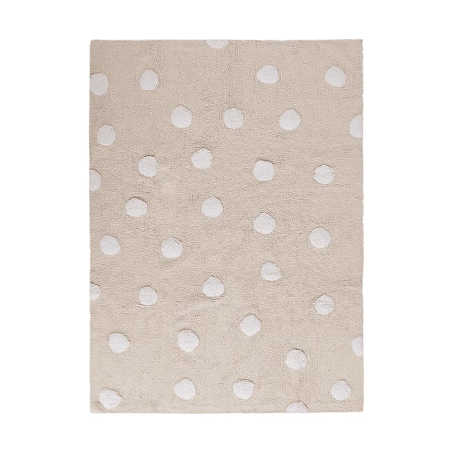 Tapis Rectangulaire en coton DOTS Couleur beige <span itemprop=