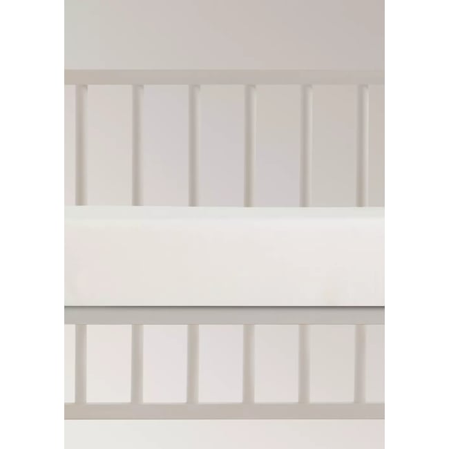 Drap-housse enfant percale de coton lit 90 cm ivoire <span itemprop=