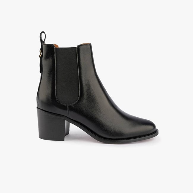 Bottine Cuir lisse GÉRALDINE noir <span itemprop=