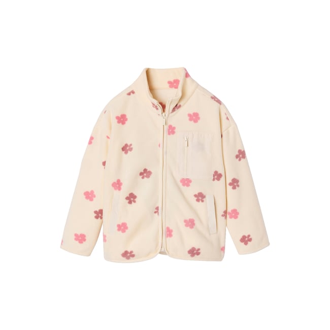Sweat polaire zippé vanille <span itemprop=