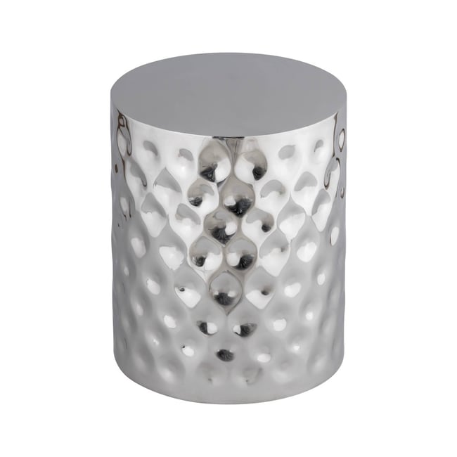 Table d'appoint, bout de canapé, table de chevet acier émaillé chromé Ø33 x H 41cm MIRA Couleur chromé <span itemprop=