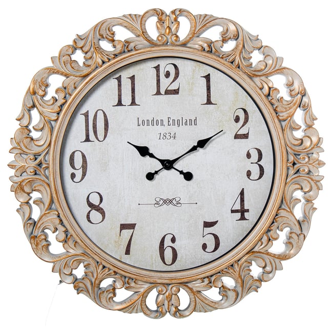Grande horloge murale dorée 68x68x6.5cm Couleur doré <span itemprop=